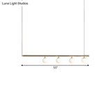 Golden Glass Shade Hanging Lamp: Post Modern Bubble Chandelier For Dining Room