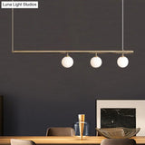 Golden Glass Shade Hanging Lamp: Post Modern Bubble Chandelier For Dining Room