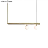 Golden Glass Shade Hanging Lamp: Post Modern Bubble Chandelier For Dining Room