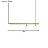 Golden Glass Shade Hanging Lamp: Post Modern Bubble Chandelier For Dining Room