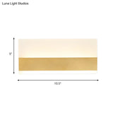 Golden Led Wall Sconce: Simplicity Cuboid Design Acrylic White/Warm Light