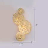 Golden Lotus Leaf Wall Mounted Sconce Light Fixture With Artistic Metal Shade (4 Bulbs) Gold / Right