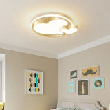 Golden Metal Flush Mount Ceiling Light With Double Heart Design For Modern Bedroom Lighting Gold /