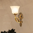 Golden Metal Wall Sconce With Opal Glass Shade - Modern Style Bell Design 1/2-Light Fixture 1 / Gold