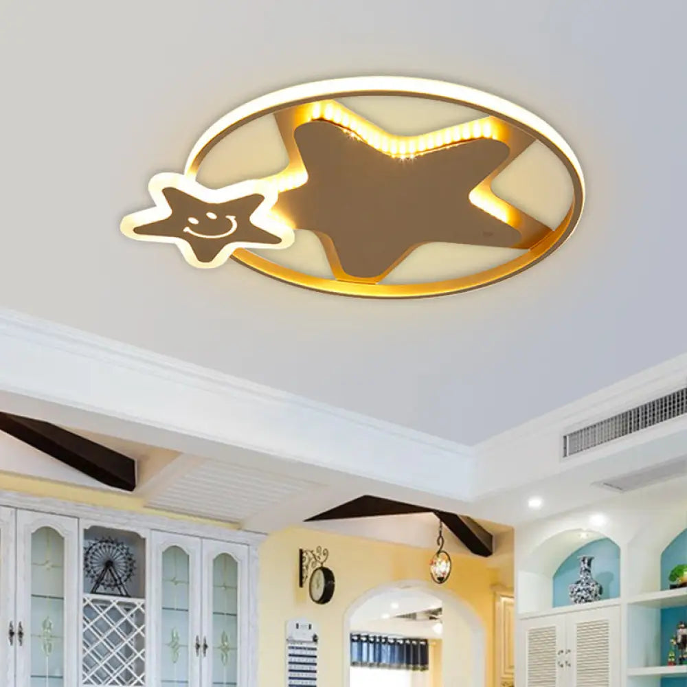 Golden Nordic Mountain/Starfish Acrylic Led Flush Light For Bedroom Gold / Starfish