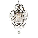 Gourd Crystal Pendant: Nordic Style 1-Head Coffee/Chrome Ceiling Light For Hallway Coffee