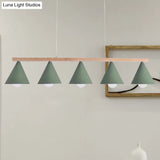 Green Iron Island Pendant With Nordic Design- 3/5 Head Ceiling Light