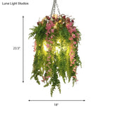 Green Metal Industrial Chandelier With 4 Hanging Heads - Pendant Light Fixture