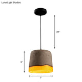 Grey Industrial Cement And Resin Pendant Lamp With 1 Head - Perfect For Restaurants!