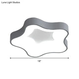 Grey Nordic Star Led Flush Ceiling Light For Bedroom - Warm/White