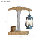 Grey Wood-Designed Kerosene Table Light For Study Room Desk Lighting