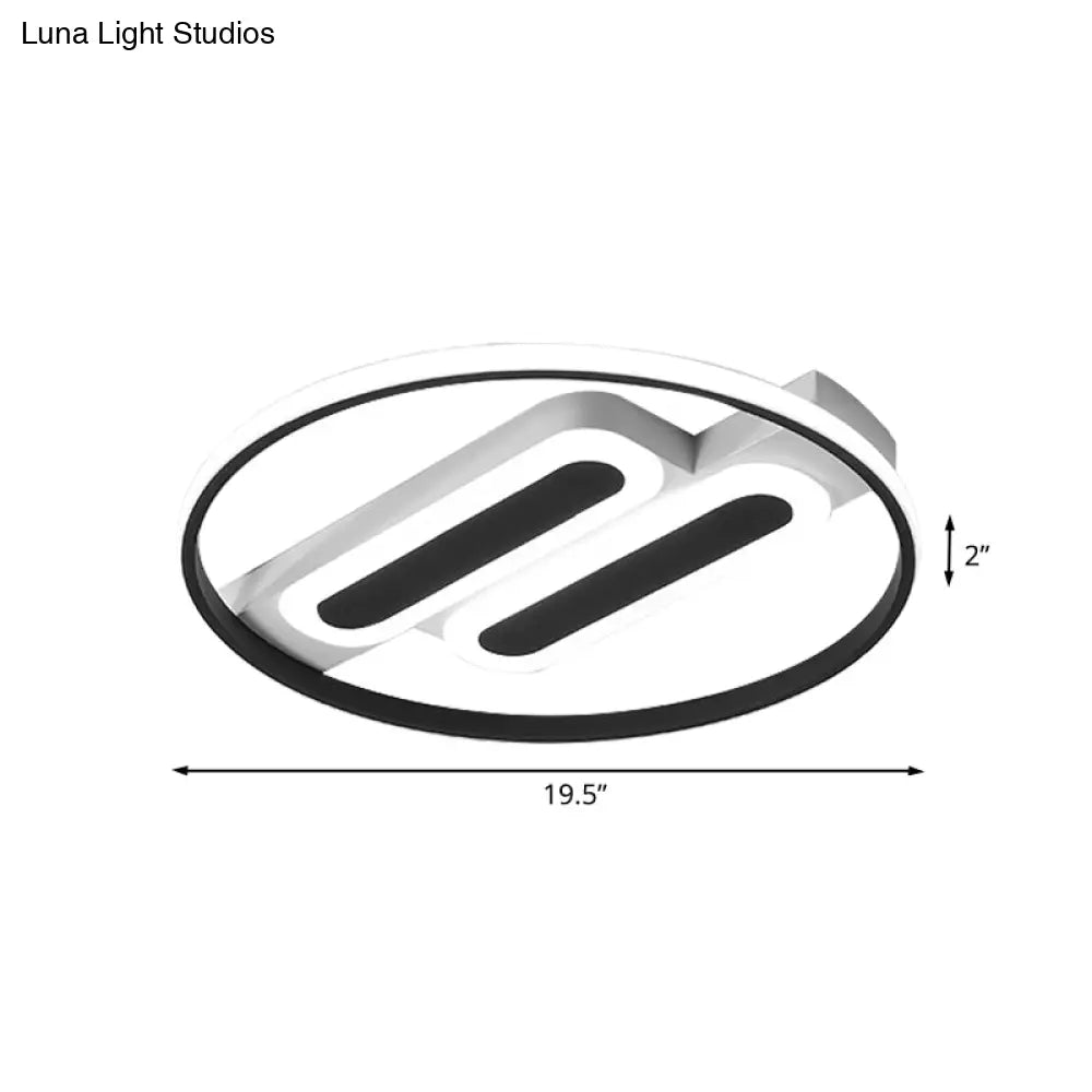 Halo Bedroom Ceiling Led Flush - Mount Light Fixture - 16’ And 19.5’ Dia Double Rectangle