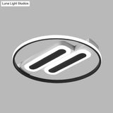 Halo Bedroom Ceiling Led Flush - Mount Light Fixture - 16’ And 19.5’ Dia Double Rectangle