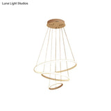 Halo Hanging Acrylic Led Chandelier Pendant Light - Minimalist & Elegant For Restaurants