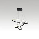 Halo Hanging Acrylic Led Chandelier Pendant Light - Minimalist & Elegant For Restaurants Black /