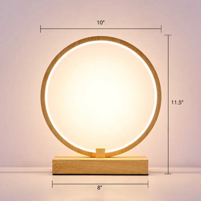 Halo Ring Led Nightstand Lamp Stylish Table Light For Bedroom