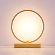 Halo Ring Led Nightstand Lamp Stylish Table Light For Bedroom Wood / Round On/Off Switch