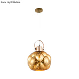 Hand Blown Glass Pendant Light - Modern Global Design 1 Chrome/Gold/Rose Gold Ideal For Dining Room