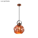 Hand Blown Glass Pendant Light - Modern Global Design 1 Chrome/Gold/Rose Gold Ideal For Dining Room