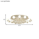 Hand-Cut Crystal Sphere Ceiling Light With Modern Design: 10/12-Head Black/White Mounting For