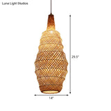 Hand-Woven Bamboo Pendant Light - Chinese Suspended Flaxen Fixture