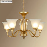 Handblown Glass Bell Suspension Chandelier - Rustic Living Room Light Fixture
