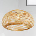 Handcrafted Bamboo Suspension Pendant Light Kit Contemporary Design 1 Bulb 16/23.5 Wide Wood / 16