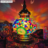 Handcrafted Glass Oval Night Table Lamp - Decorative 1 Bulb Nightstand Light In White/Yellow/Blue