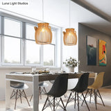 Handcrafted Rustic Wood Suspension Pendant Light - Simplicity Meets Style