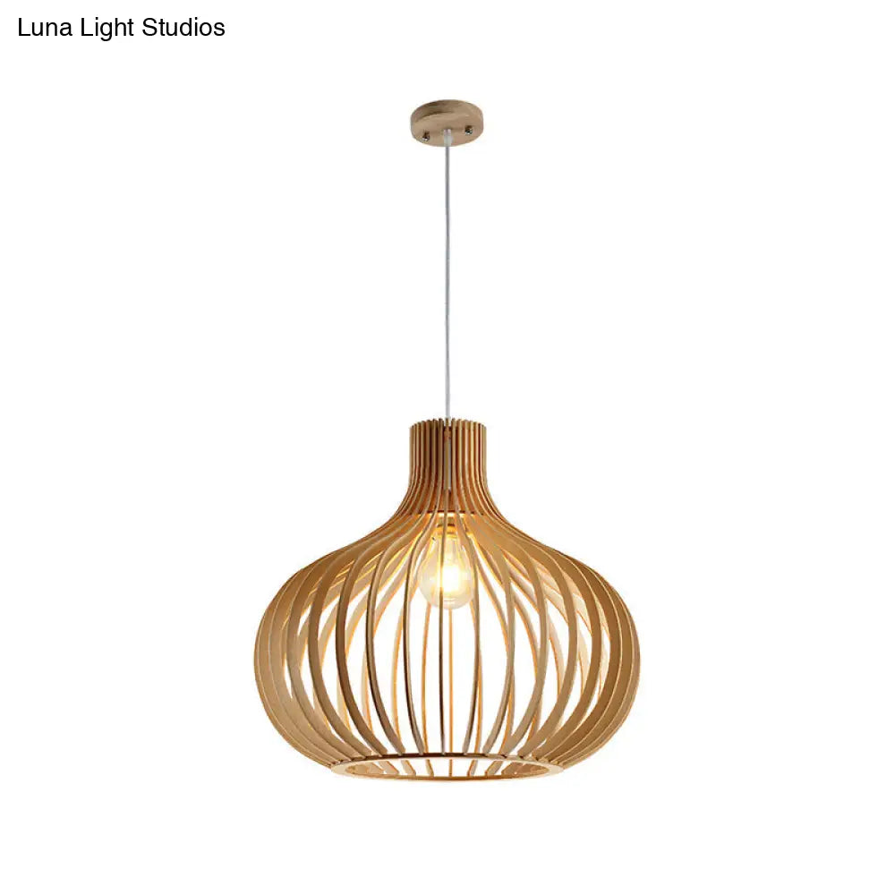 Handcrafted Rustic Wood Suspension Pendant Light - Simplicity Meets Style