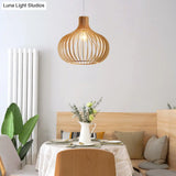 Handcrafted Rustic Wood Suspension Pendant Light - Simplicity Meets Style