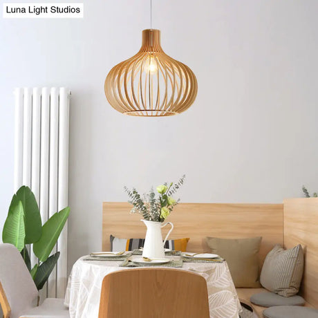 Handcrafted Rustic Wood Suspension Pendant Light - Simplicity Meets Style