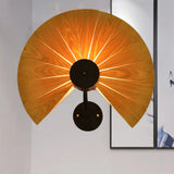 Handmade Wood Veneer Wall Sconce With Modern Stylish Design And 1 Light - Perfect For Restaurants