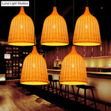 Handwoven Rattan Suspension Light: Simplicity Wood Pendant Fixture