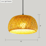 Handwoven Rattan Suspension Light: Simplicity Wood Pendant Fixture