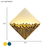 Harlequin Metallic Led Wall Lamp - Asia Inspired Acrylic Gold/Blue Surface