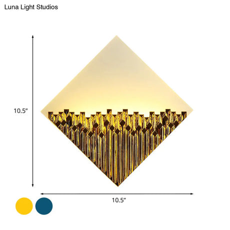 Harlequin Metallic Led Wall Lamp - Asia Inspired Acrylic Gold/Blue Surface