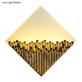 Harlequin Metallic Led Wall Lamp - Asia Inspired Acrylic Gold/Blue Surface