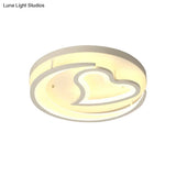 Heart Acrylic Modern Round Ceiling Light For Bedroom Flush Mount