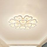 Heart Acrylic Shade Flush Mount Light For Bedroom - White Ceiling Lamp In Warm/White/Natural