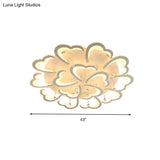 Heart - Shaped Acrylic Flush Mount Light Fixture With 5/15 Lights In Warm/White/3 Color For Living