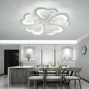Heart - Shaped Acrylic Flush Mount Light Fixture With 5/15 Lights In Warm/White/3 Color For Living