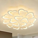 Heart - Shaped Acrylic Flush Mount Light Fixture With 5/15 Lights In Warm/White/3 Color For Living