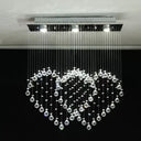 Heart Shaped Crystal Flush Mount Ceiling Light In Modern Stainless Steel - 3/5/6 Heads 3 /