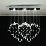 Heart Shaped Crystal Flush Mount Ceiling Light In Modern Stainless Steel - 3/5/6 Heads 3 /
