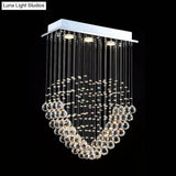 Heart - Shaped Crystal Orb Led Flush Mount Lamp In Chrome - Modern Restaurant Lighting