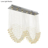 Heart - Shaped Crystal Orb Led Flush Mount Lamp In Chrome - Modern Restaurant Lighting