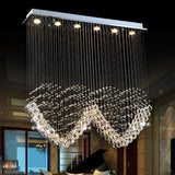 Heart - Shaped Crystal Orb Led Flush Mount Lamp In Chrome - Modern Restaurant Lighting / B