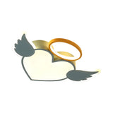 Heart Shaped Metal Flushmount Lamp: Cartoon Design Led Blue/Pink Ceiling Lighting 19.5/23.5 With