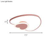 Heart-Shaped Nordic-Style Metal Flush Mount Ceiling Light For Baby Room And Kitchen